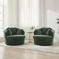 thumbnail image 3 of JURANYAZHU Oversized Swivel Accent Chair Chenille Fabric Ideal for Bedrooms, Living Rooms, and Study Room,Green, 3 of 6