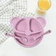 thumbnail image 1 of Plato de ventosa | Grado alimentario de plástico | Rosa Blanco Azul | Bandeja de compartimentos | 20x20cm | Limpieza fácil | Antideslizante | Vajilla ligera | Plato para servir la cena | Organizador, 1 of 6