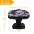 thumbnail image 4 of 4 Pcs Cabinet Handle Drawer Pulls Couple Skulls Knobs with Screws Square Furniture Office Cabinet Knob Decoration, 4 of 7
