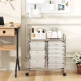 thumbnail image 3 of LINJH 9-Drawer Rolling Storage Cart, Mobile Utility Cart with Removable Drawers & Metal Frame, Art Craft Organizer Cart with Lockable Wheels-9-Drawer Clear, 3 of 10