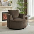 thumbnail image 5 of Plush Comfort Dark Brown Faux Fur 360° Swivel Accent Chair for Modern Living Room and Office Seating, 5 of 9