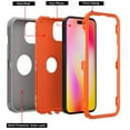 thumbnail image 6 of Xhy iPhone 14 Plus Case with Privacy Screen and Lens Protector Military Grade Heavy Duty 3 in 1 Shockproof Armor Rugged Durable Detachable for iPhone 14 Plus 6.7 inch 2022 Phone-Gray+Orange, 6 of 6