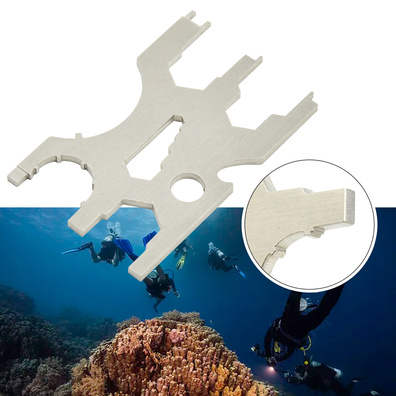 15 in 1 Scuba Diving Maintenance Multi Tool Premium Stainless Steel Hand Wrench