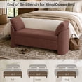 thumbnail image 4 of Usaint Upholstered Storage Bench, Padded Armrest Bedroom Bench for Bedroom, Entryway, Living Room, Rust, 4 of 11