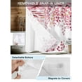 thumbnail image 3 of No Hook Cloth Fabric Shower Curtain with Snap in Liner, Pink Eucalyptus Leaves Waterproof Shower Curtains Set with See Through Top Window, Summer Botanical Watercolor Bath Curtains Shower 36"x78", 3 of 6