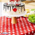 thumbnail image 6 of PMU Polka Dot Table Cover Red Plastic Rectangle 54" x 84" Tablecloth Square Wipeable Waterproof Disposable Party Decoration Great for Dining, Parties, Picnics, Bbq's, Summer Gatherings Pkg/6, 6 of 7