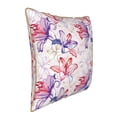 thumbnail image 2 of Fotbe Lilies Flowers Pattern Velvet Decorative Throw Pillow Covers with Elegant Piping, Soft Plush Cushion Cover for Sofa, Bed, Car, Office-16"x16", 2 of 8
