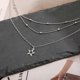 thumbnail image 3 of Cutout Star Choker Necklace Layered Star Pendant Necklace Vintage Silver Satellite Necklace Layered Beaded Necklace Girls Jewelry, 3 of 4
