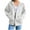 White, variant on Hontri Women's Fashion Hoodies & Sweatshirts Women's Street Long Sleeve Hooded Zipper Solid Color Casual Sweatshirt Blue L