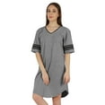 thumbnail image 4 of Inkmeso Women V-Neck Short Sleeve Dresses Solid Casual Loose Fit T-Shirt Sports Tunic Short Dress, 4 of 7
