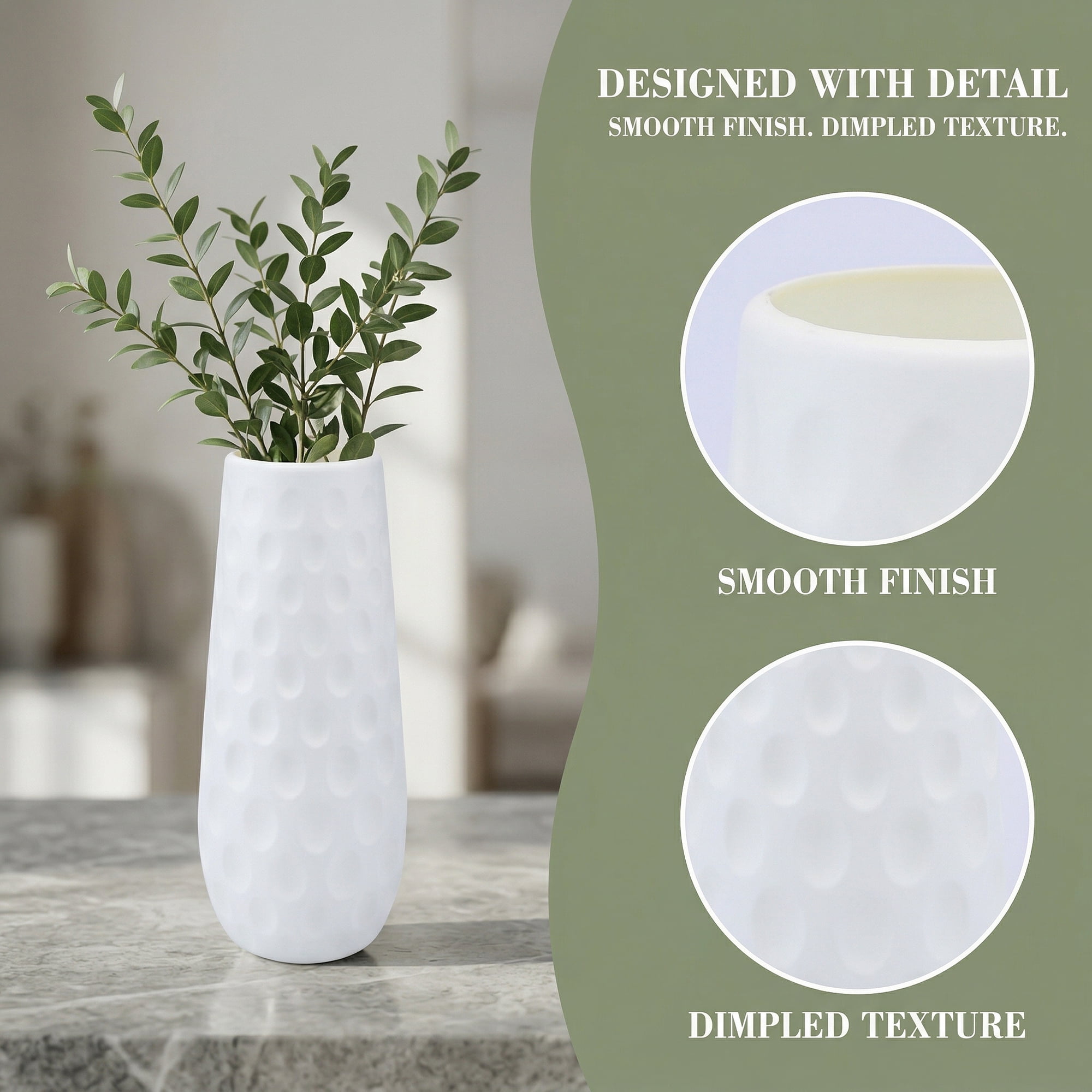 Unique Bargains Clear Tapered Plastic Vase Decorative Vase White 3.1" x 3.1" x 9.1"