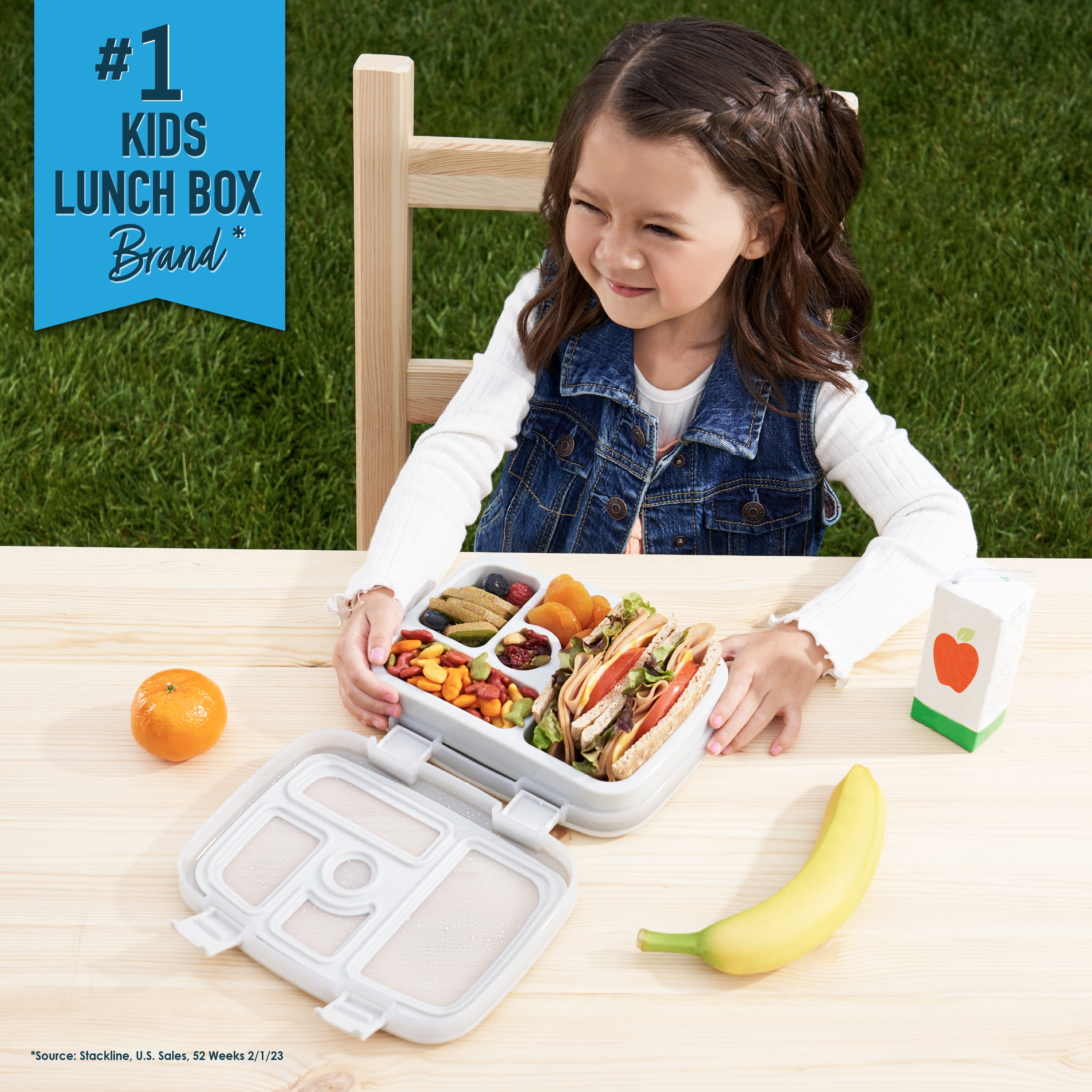 Bentgo Kids Durable & Leak-Proof Children's Lunch Box (Glitter Edition) -  Petal Pink Glitter