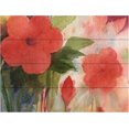 thumbnail image 1 of Trademark Fine Art Fleurs Rouges par Sheila Dorées, Lamelles en Bois 12x16, Multicolore, 1 of 8