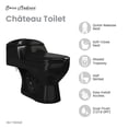 thumbnail image 3 of Chateau One-Piece Elongated Toilet Dual-Flush in Glossy Black 1.1/1.6 gpf, 3 of 14