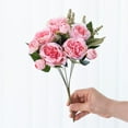 thumbnail image 4 of Latrodar The Peony Simulation Flower Wedding Hand-helds Flowers Home Hotel Floral Decoration Fake Flower Ornaments Budget-Friendly Pink 12x4 Inch Home Tools, 4 of 5