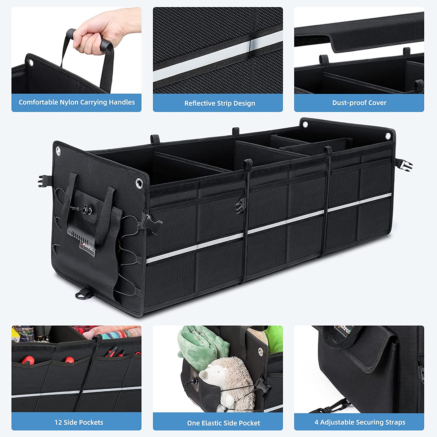 AstroAI Car Trunk Organizer 110L with Cooler Bag photo 5