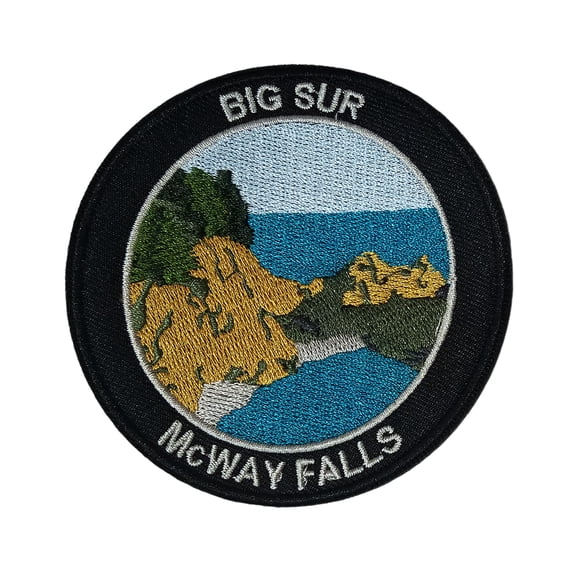 Big Sur McWay Falls Embroidered Patch Iron/Sew-On Applique Travel Souvenir