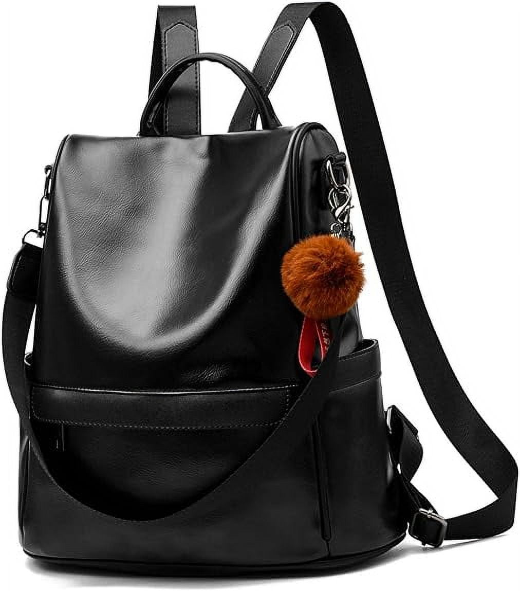 Women Backpack Purse PU Leather Anti-theft Casual Shoulder  display picture 3