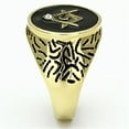 thumbnail image 4 of Luxe Jewelry Designs Men's Gold IP Stainless Steel Masonic Ring with Clear Crystal and Black Epoxy -, 4 of 4