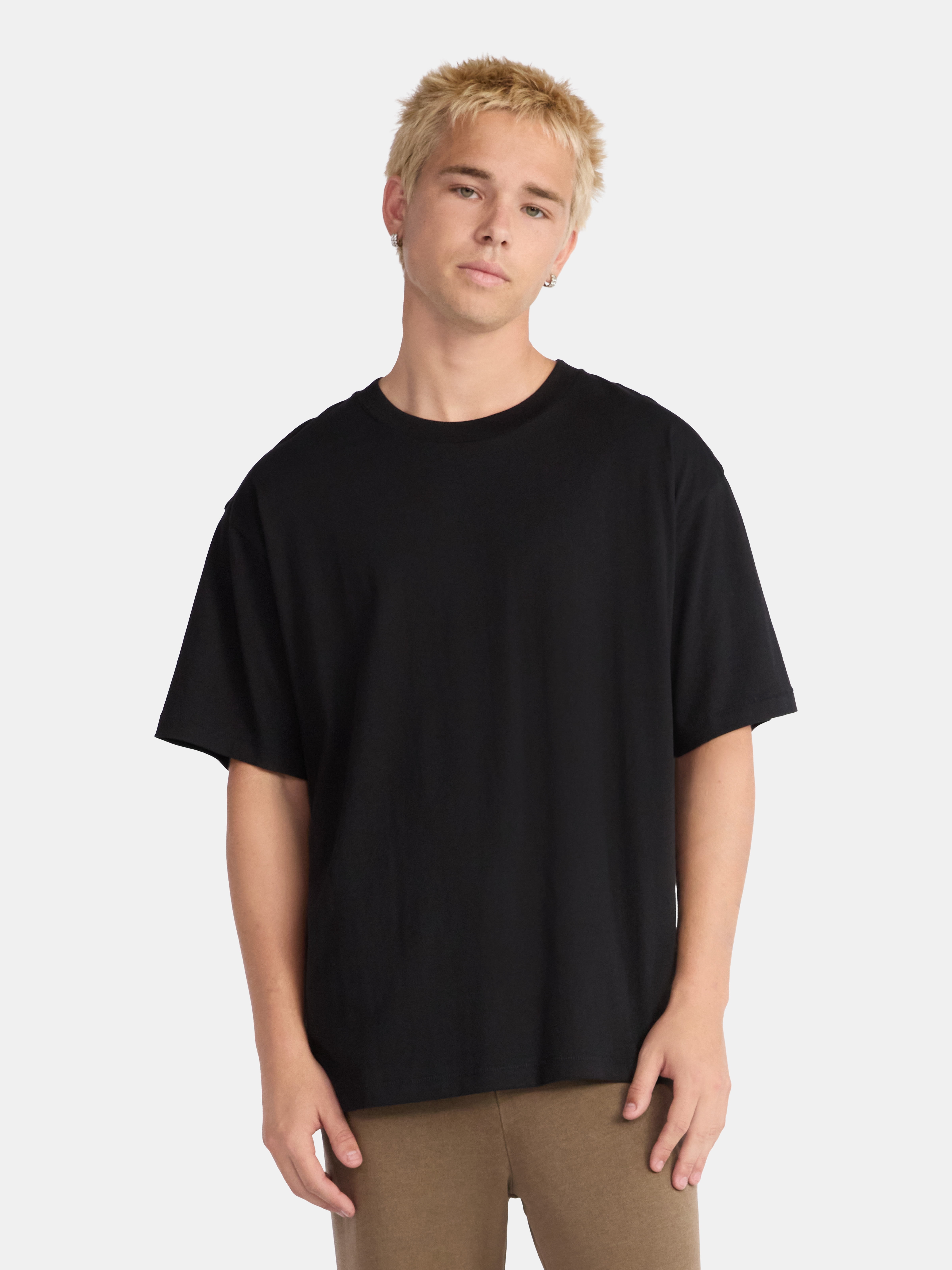 No Boundaries All Gender Cotton Oversized Tee, 2-Pack, Men's & Big Men's Sizes XS-5XL