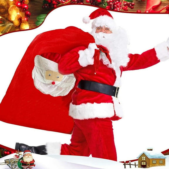 Large Christmas Santa Gift Bags 37" x 24" Santa Sack with Drawstring Santa Claus Bag Christmas Gift Presents Bags for Santa Costume Holiday Party Supplies Gift Wrap