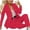 Pink, variant on ICHUANYI Women's Trendy Office Wear Solid 2 Piece Sets Long Sleeve Blazer and Sweatpants Outfits Fall Winter Clothing