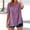 Purple, variant on Tdoqot Womens Cotton Linen Shirts with Buttons- Casual V-Neck Short Sleeve Loose Fit Sumemr Tops Blouse Khaki Size L
