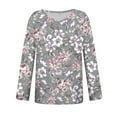thumbnail image 4 of Utoimkio Long Sleeve Tunic Tops for Women Plus Size V Neck Casual Floral Print Shirts Loose Fit Lightweight Tee Blouses for Women, 4 of 4