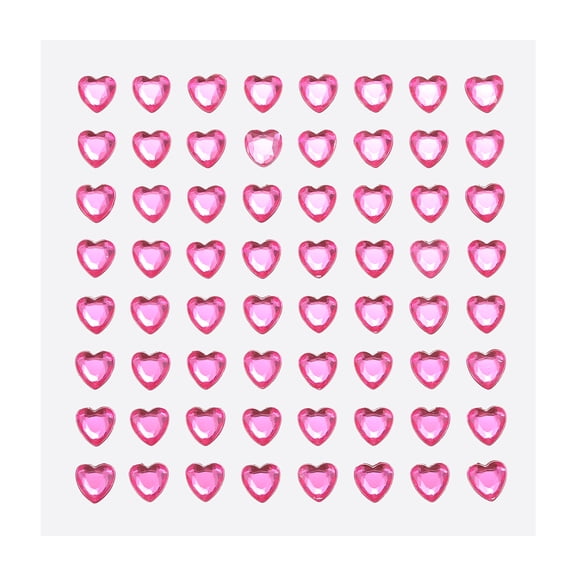 Uxcell 256 Pcs Heart Rhinestone 6mm Self Adhesive Gems Stickers Jewelry Stickers for Arts & Crafts, DIY Dark Pink