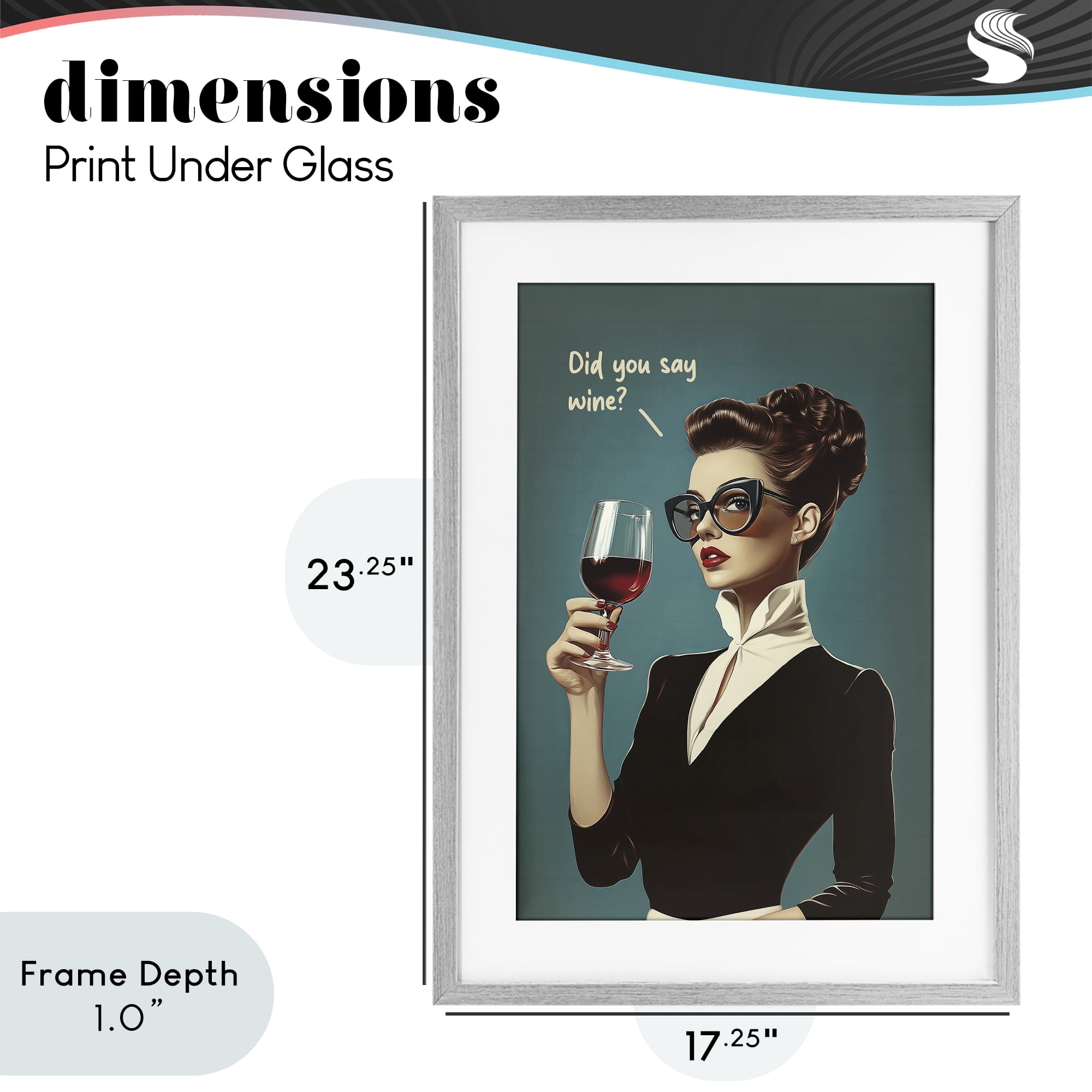 Stupell Industries Did You Say Wine Gray Framed Print Under Glass, design by Andreas Magnusson