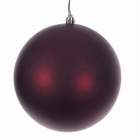 Vickerman N592019DMVL 8 in. Matte Seamless Ball UV Drilled Ornament, Wine