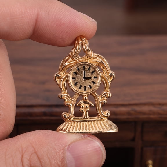 STRANDCHIC European Style Mini Golden Clock Table Ornament 1-Pack Decorative Home