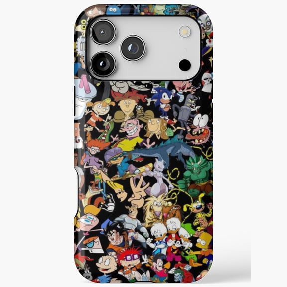 90s cartoon mashup nostalgic pop art design iPhone Case 17 16 15 14 13 12 11 Pro Max