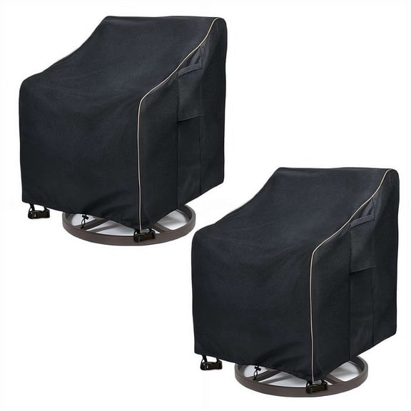 2 Pack Outdoor Swivel Lounge Chair Cover, Waterproof Patio Swivel Chair Covers, Weatherproof Furniture Protective Cover for Lawn Garden Outdoor Indoor