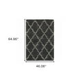thumbnail image 2 of 4' X 6' Charcoal And Grey Geometric Shag Power Loom Stain Resistant Area Rug, 2 of 5