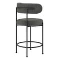 thumbnail image 5 of Modway Albie Boucle Fabric Counter Stools - Set of 2 in Charcoal Black, 5 of 11