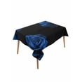thumbnail image 2 of Blue Rose Tablecloth Rectangle Table Cloth 60x102, Waterproof Tablecloth Outdoor Table Cloth, Vintage Abstract Garden Flower Floral Black Washable Table Cover for Kitchen Dinning Party, 2 of 8