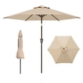 thumbnail image 2 of Patiokingdom 9 ft Outdoor Patio Umbrella with Crank Lift, Beige , Fade-Resistant Market Umbrella for Garden, Deck, Poolside, 2 of 6