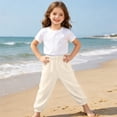 thumbnail image 3 of Ohufall 12M-8T Toddler Kids Baby Boys Girls Pants Solid Color Stretch Comfortable Cute Pant, 3 of 8
