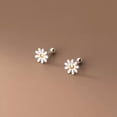 thumbnail image 2 of K-KED Real 925 Sterling Silver & Enamel Daisy Stud Earrings Flower Plants Garden Studs, 2 of 6