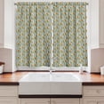 thumbnail image 2 of Ambesonne Dandelion Flower Kitchen Curtains, Blossoms Stripes, 55"x36", Peacock Green Sand Brown, 2 of 3