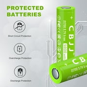 CBJJ 2-Pack 3.7V Rechargeable Battery for 5000mAh Flat top Battery