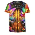 thumbnail image 4 of Cadancy Mardi Gras Tshirts Women Carnival Short Sleeve Crewneck Loose Fit Shirts Funny Holiday Rave Party Tee Cozy Casual Trendy Outfits, 4 of 6