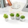 thumbnail image 5 of K-Cliffs Artificial Succulent Plants Potted in Cube-Shape White Ceramic Pots , Set of 4 (White), 5 of 11