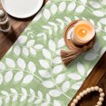 thumbnail image 4 of Olive Green Leaves Table Runner 108 Inches Long,Farmhouse Botanical Branch Vintage Boho Cotton Linen Table Runners Dresser Scarves,Fabric Tabletop Scarf Furniture Cover for Home Dinner Party 13"x108", 4 of 9