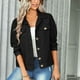 thumbnail image 2 of Women  Jacket, Shirt Coat Slim Fit With False Pockets For Dating For Work ANGGREK Negro L, 2 of 8
