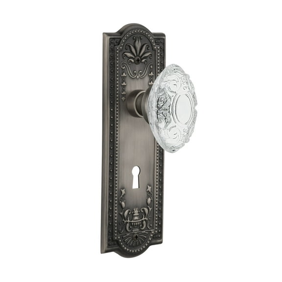 Nostalgic Warehouse Meacvi_Sd_Kh Vintage Crystal Victorian Single Dummy Door Knob - Grey