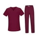 thumbnail image 4 of Conjunto de uniforme de enfermería, conjunto de uniforme de enfermería, mangas cortas, lavable, con bolsillos, suave XL, 4 of 9