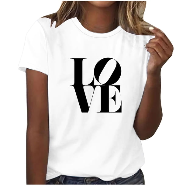 Tops Cortos para Mujeres Casual de Moda Impreso Cuello Redondo, Camiseta de Manga Corta para el Uso Diario, Fiesta Y Cómodo