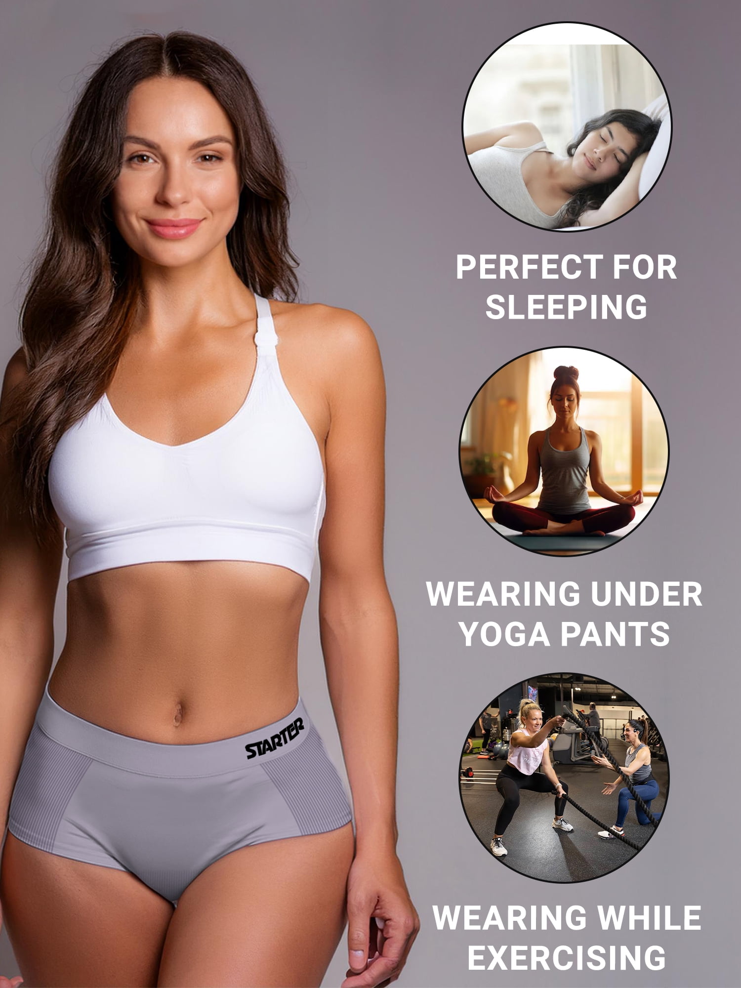 Starter Women's Seamless Briefs Underwear, 6-pack